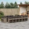 Image de vidaXL Ensemble à manger de jardin 17 pcs et coussins résine tressée 3278011