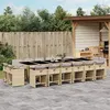 Image de vidaXL Ensemble à manger de jardin et coussins 17 pcs mélange beige 3278015