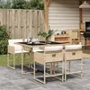 Image de vidaXL Ensemble à manger de jardin avec coussins 5pcs Beige poly rotin 3278025