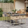 Image de vidaXL Ensemble à manger de jardin coussins 5 pcs mélange beige rotin 3278027