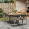 Image de vidaXL Ensemble à manger de jardin 5 pcs coussins gris résine tressée 3278029