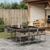 Image de vidaXL Ensemble à manger de jardin et coussins 7 pcs gris rotin 3278035
