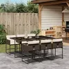 Image de vidaXL Ensemble à manger de jardin et coussins 7 pcs marron rotin 3278036