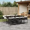 Image de vidaXL Ensemble à manger de jardin 9pcs coussins noir résine tressée 3278045