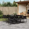 Image de vidaXL Ensemble à manger de jardin 9pcs coussins noir résine tressée 3278046