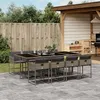 Image de vidaXL Ensemble à manger de jardin 9 pcs coussins gris résine tressée 3278047