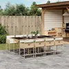 Image de vidaXL Ensemble à manger de jardin et coussins 9 pcs beige Poly rotin 3278049