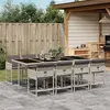 Image de vidaXL Ensemble à manger de jardin et coussins 9 pcs gris clair rotin 3278050