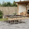 Image de vidaXL Ensemble à manger de jardin et coussins 9 pcs mélange beige 3278051