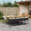 Image de vidaXL Ensemble à manger de jardin 9pcs coussins noir résine tressée 3278054