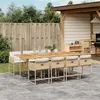 Image de vidaXL Ensemble à manger de jardin et coussins 9 pcs beige Poly rotin 3278055