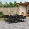 Image de vidaXL Ensemble à manger de jardin 11 pcs coussins noir résine tressée 3278058