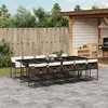 Image de vidaXL Ensemble à manger de jardin et coussins 11 pcs marron rotin 3278060