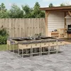 Image de vidaXL Ensemble à manger de jardin et coussins 11 pcs mélange beige 3278063