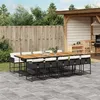 Image de vidaXL Ensemble à manger de jardin 11 pcs coussins noir résine tressée 3278066