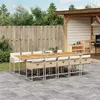 Image de vidaXL Ensemble à manger de jardin et coussins 11 pcs beige poly rotin 3278067