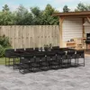 Image de vidaXL Ensemble à manger de jardin 13 pcs coussins noir résine tressée 3278070