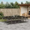 Image de vidaXL Ensemble à manger de jardin coussins 13 pcs gris résine tressée 3278071