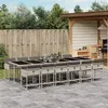 Image de vidaXL Ensemble à manger de jardin et coussins 13 pcs gris clair rotin 3278074