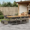 Image de vidaXL Ensemble à manger de jardin coussins 13 pcs gris résine tressée 3278113