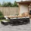 Image de vidaXL Ensemble à manger de jardin 13 pcs coussins noir résine tressée 3278114