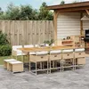Image de vidaXL Ensemble à manger de jardin et coussins 13 pcs beige 3278115