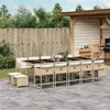 Image de vidaXL Ensemble à manger de jardin et coussins 15 pcs beige 3278121