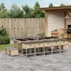 Image de vidaXL Ensemble à manger de jardin et coussins 15 pcs mélange beige 3278123