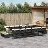 Image de vidaXL Ensemble à manger de jardin 17 pcs coussins noir résine tressée 3278129