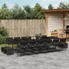 Image de vidaXL Ensemble à manger de jardin 17 pcs coussins noir résine tressée 3278130