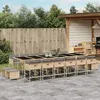 Image de vidaXL Ensemble à manger de jardin et coussins 17 pcs mélange beige 3278135