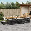 Image de vidaXL Ensemble à manger de jardin 17 pcs coussins noir résine tressée 3278138
