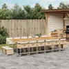 Image de vidaXL 17-delige Tuinset met kussens poly rattan beige3278139