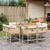 Image de vidaXL Ensemble à manger de jardin et coussins 9 pcs beige Poly rotin 3278151