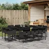 Image de vidaXL Ensemble à manger de jardin 11 pcs coussins noir résine tressée 3278154