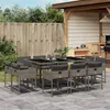 Image de vidaXL Ensemble à manger de jardin 11pcs avec coussins gris poly rotin 3278155