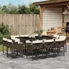 Image de vidaXL Ensemble à manger de jardin et coussins 11 pcs marron rotin 3278156