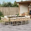 Image de vidaXL Ensemble à manger de jardin et coussins 13 pcs beige 3278169