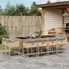 Image de vidaXL Ensemble à manger de jardin coussins 13 pcs mélange beige rotin 3278171