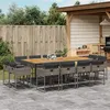 Image de vidaXL Ensemble à manger de jardin coussins 13 pcs gris résine tressée 3278173