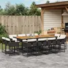 Image de vidaXL Ensemble à manger de jardin 13 pcs coussins noir résine tressée 3278174