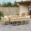 Image de vidaXL Ensemble à manger de jardin et coussins 13 pcs beige 3278175