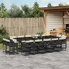 Image de vidaXL Ensemble à manger de jardin 15 pcs coussins noir résine tressée 3278177