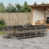 Image de vidaXL Ensemble à manger de jardin 15 pcs coussins gris résine tressée 3278179