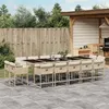 Image de vidaXL Ensemble à manger de jardin et coussins 15 pcs beige 3278181