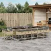 Image de vidaXL Ensemble à manger de jardin et coussins 15 pcs mélange beige 3278183