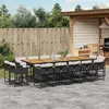 Image de vidaXL Ensemble à manger de jardin 15 pcs coussins noir résine tressée 3278186