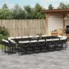 Image de vidaXL Ensemble à manger de jardin 17 pcs coussins noir résine tressée 3278189