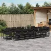 Image de vidaXL Ensemble à manger de jardin 17 pcs coussins noir résine tressée 3278190