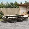 Image de vidaXL Ensemble à manger de jardin et coussins 17 pcs marron rotin 3278192